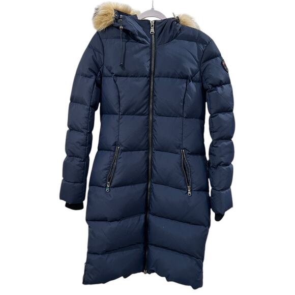 Pajar Canada Jayde Long Down Parka in Navy - Picture 6 of 8